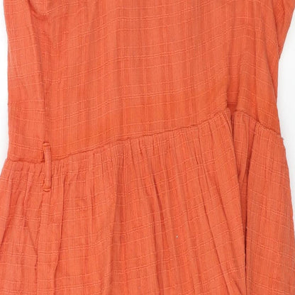 Womens UK Size 14 Miss Selfridge Orange Basic Button-Up