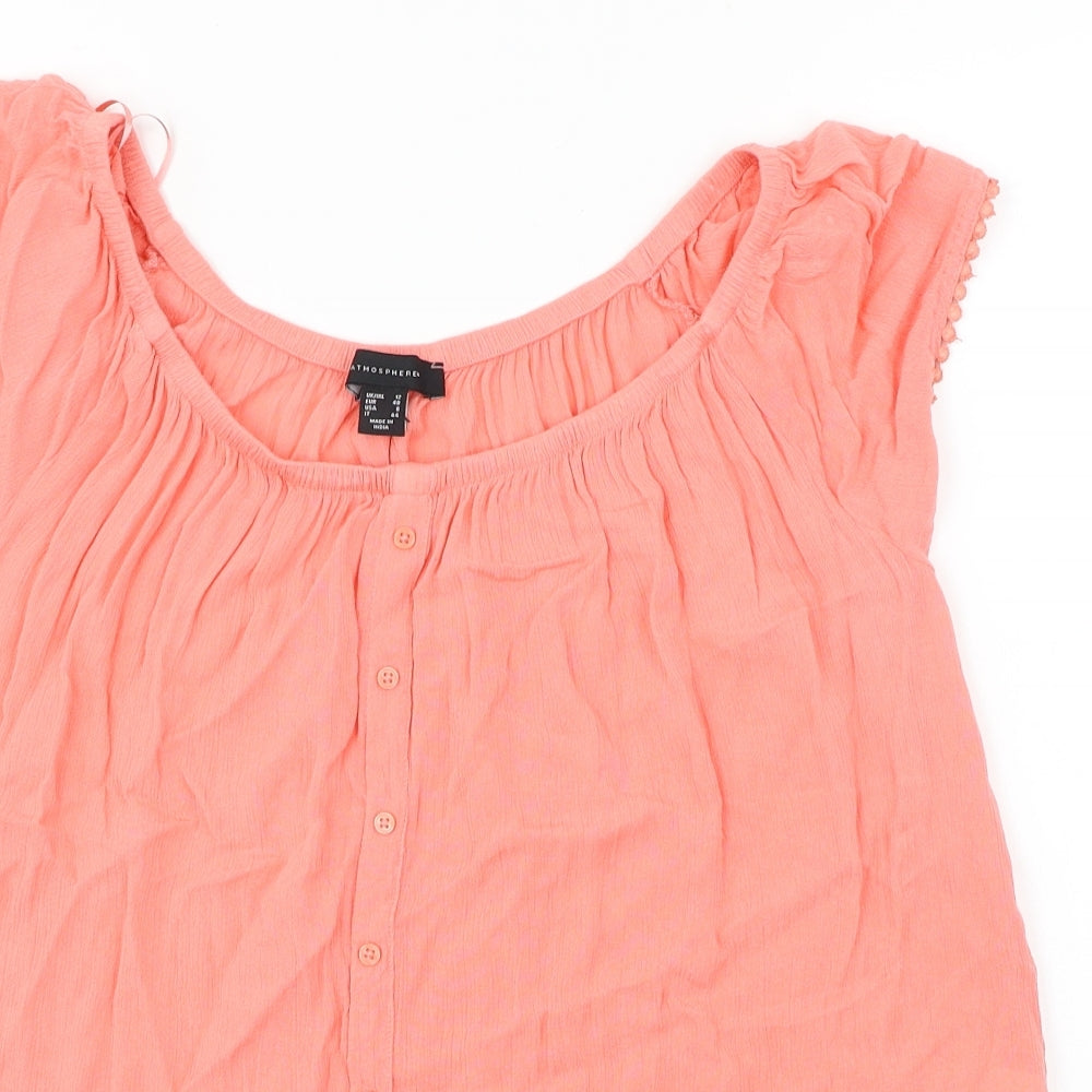Womens UK Size 12 Atmosphere Pink Basic Blouse
