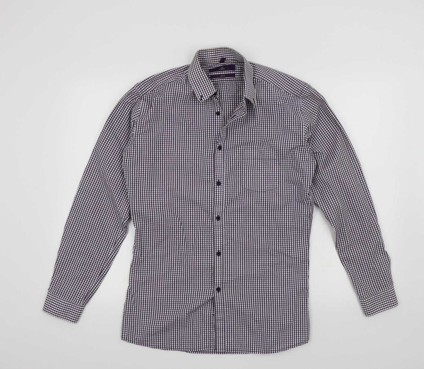 Mens UK Size 38 NEXT Purple  Button-Up Long Sleeve Casual Shirt