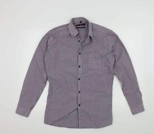 Mens UK Size 38 NEXT Purple  Button-Up Long Sleeve Casual Shirt