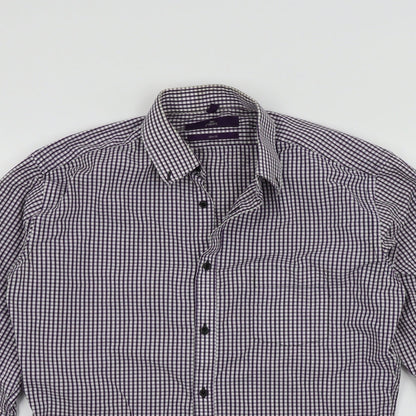 Mens UK Size 38 NEXT Purple  Button-Up Long Sleeve Casual Shirt