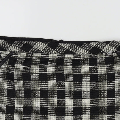 Gina Womens Black Check  A-Line Skirt Size 24 in