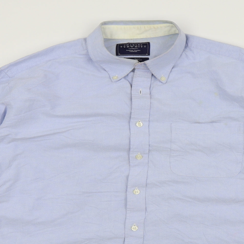 Charles Tyrwhitt Mens Blue    Button-Up Size L