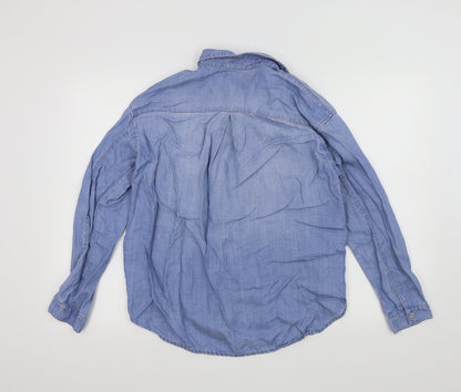 Denim Womens Blue   Basic Button-Up Size 8