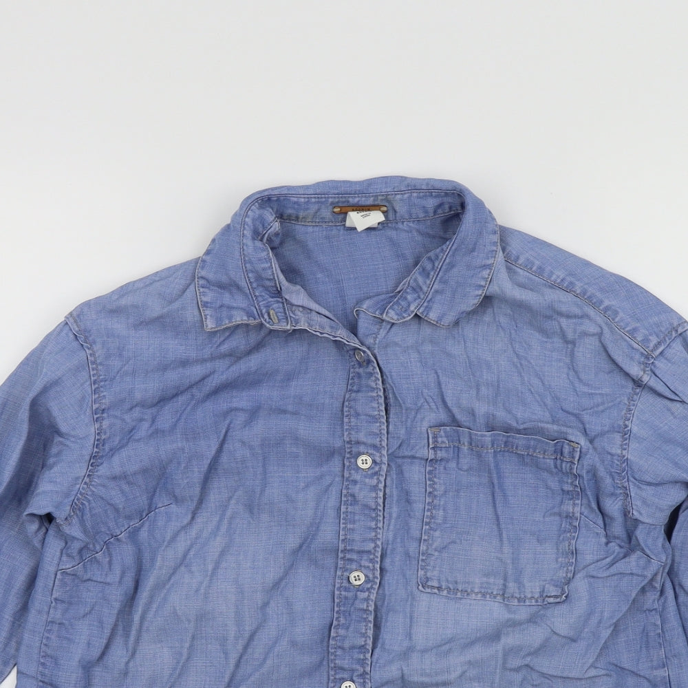Denim Womens Blue   Basic Button-Up Size 8