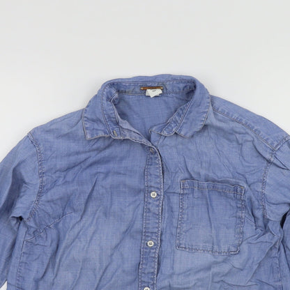 Denim Womens Blue   Basic Button-Up Size 8