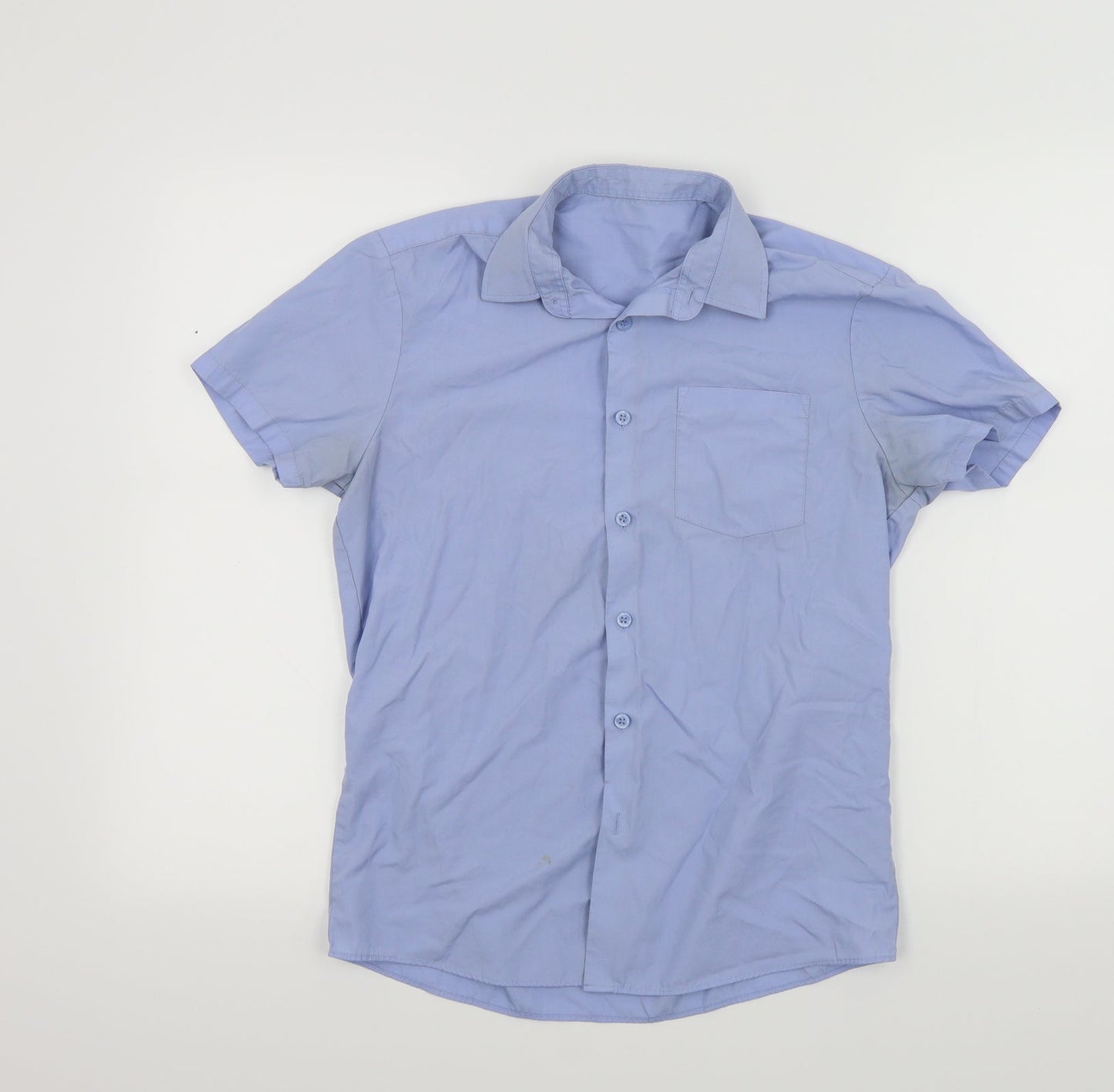George Boys Blue   Basic Button-Up Size 12-13 Years  - school shirt