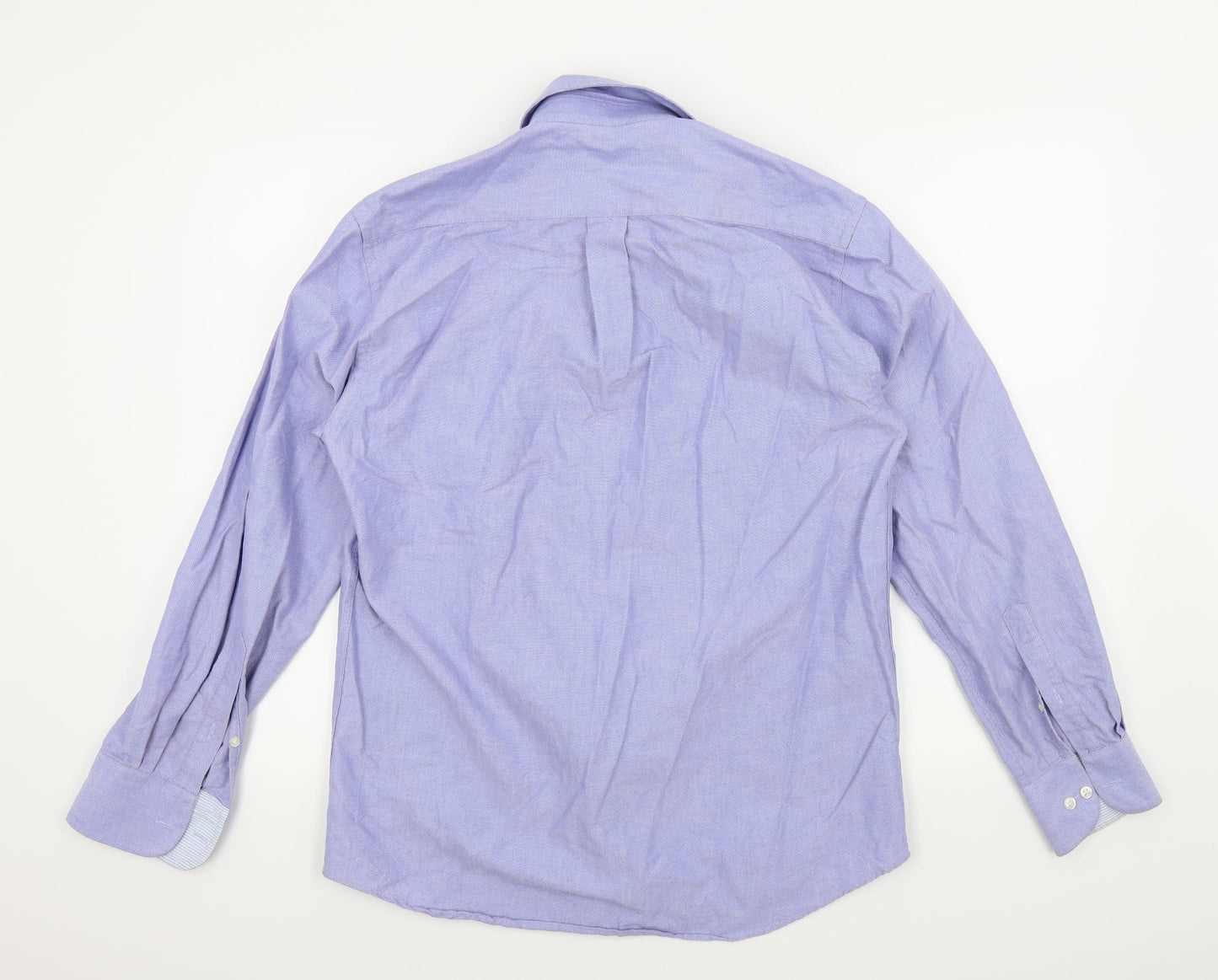 Mens UK Size 38 M&S Blue  Button-Up Long Sleeve Casual Shirt