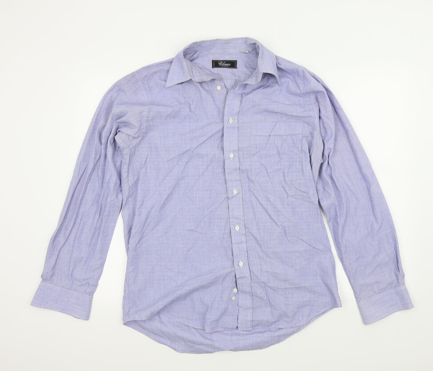 Mens UK Size M Debenhams Blue  Button-Up Long Sleeve Casual Shirt