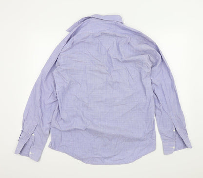 Mens UK Size M Debenhams Blue  Button-Up Long Sleeve Casual Shirt