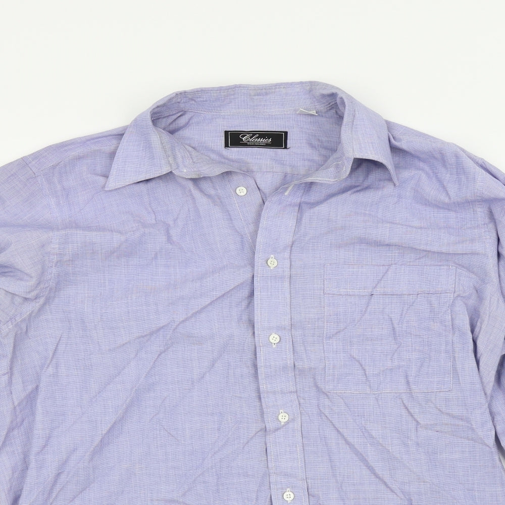 Mens UK Size M Debenhams Blue  Button-Up Long Sleeve Casual Shirt