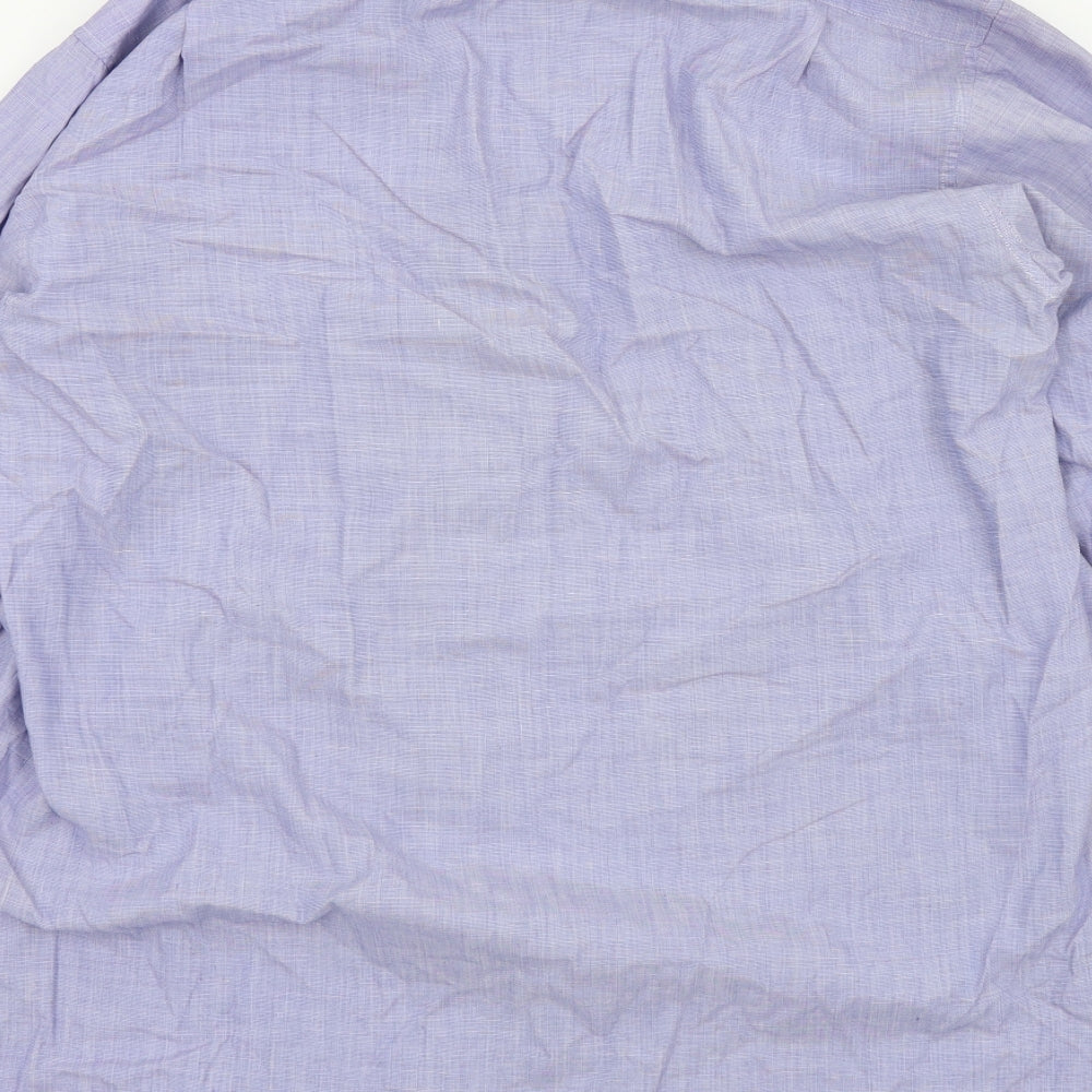 Mens UK Size M Debenhams Blue  Button-Up Long Sleeve Casual Shirt
