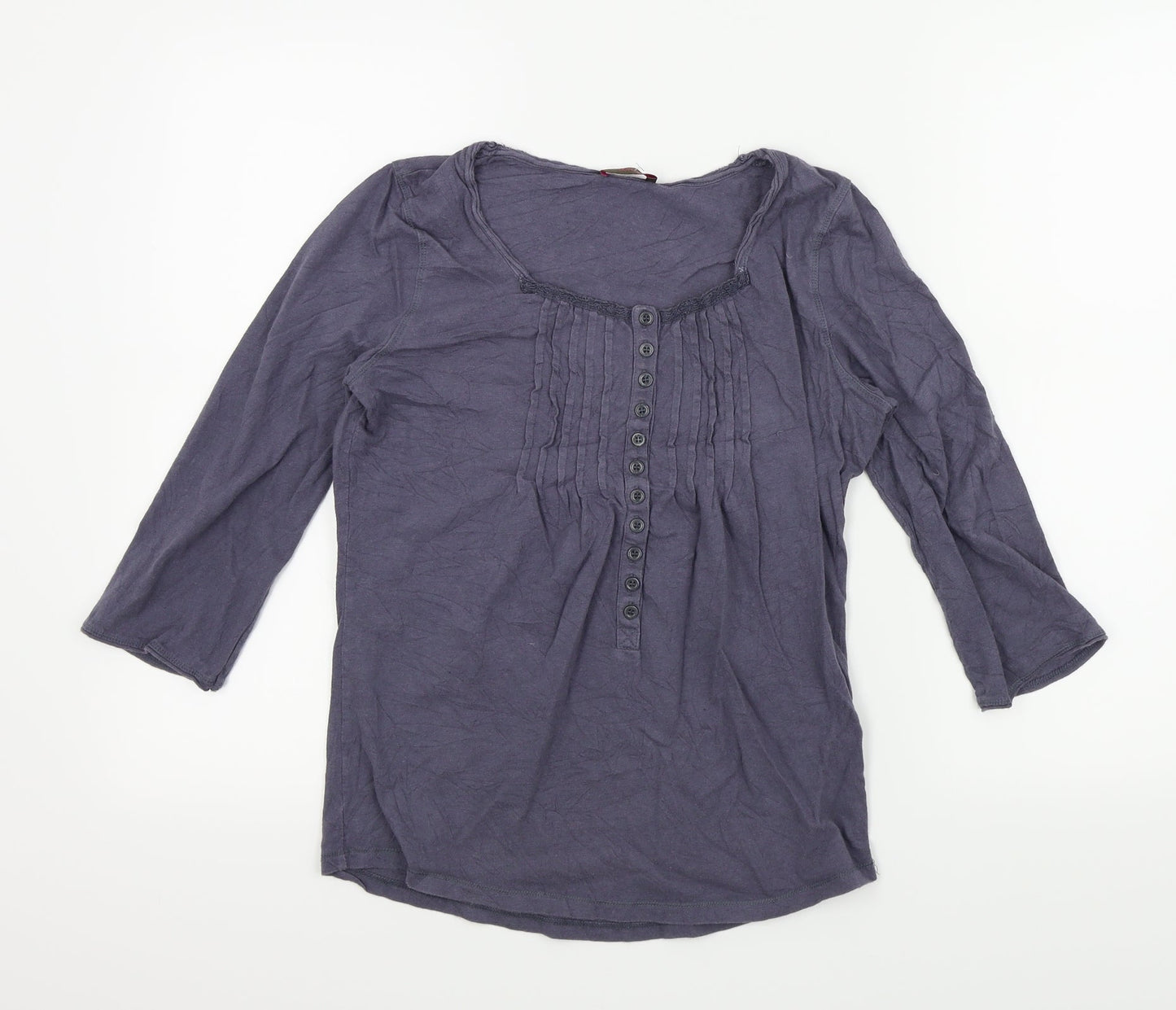 Womens UK Size 8 wrap Blue Basic T-Shirt