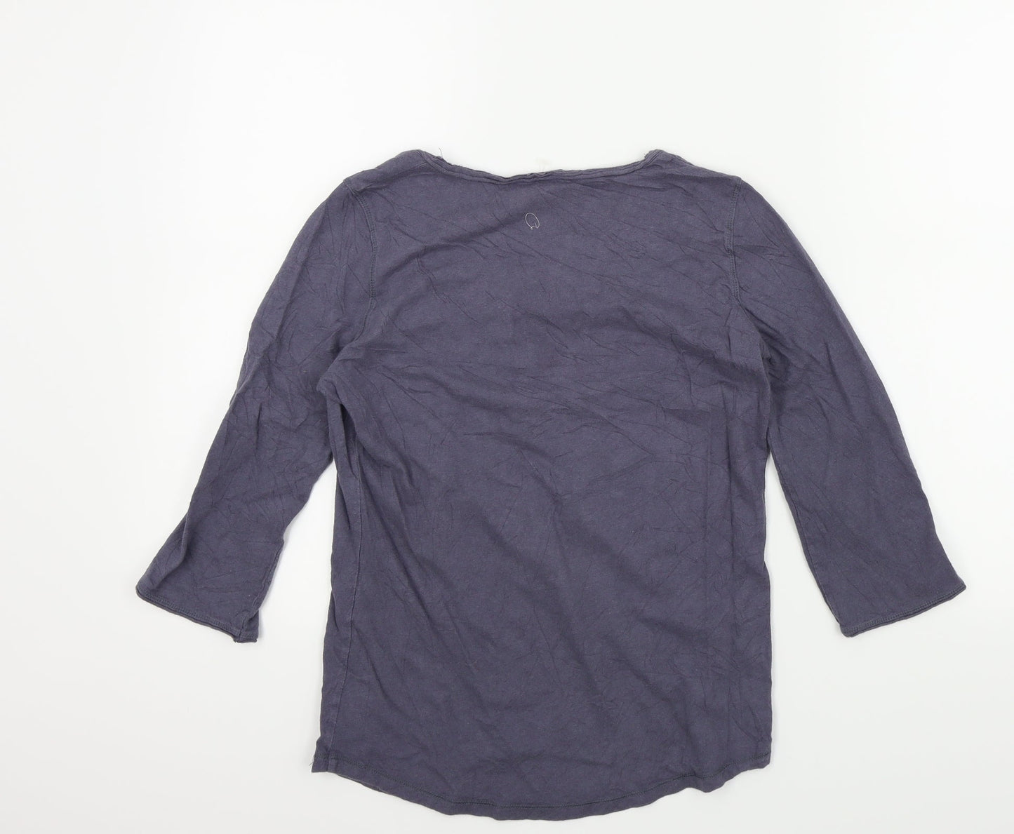 Womens UK Size 8 wrap Blue Basic T-Shirt