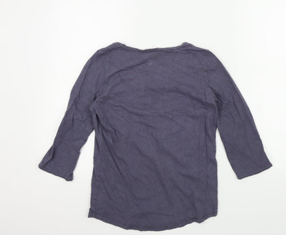 Womens UK Size 8 wrap Blue Basic T-Shirt