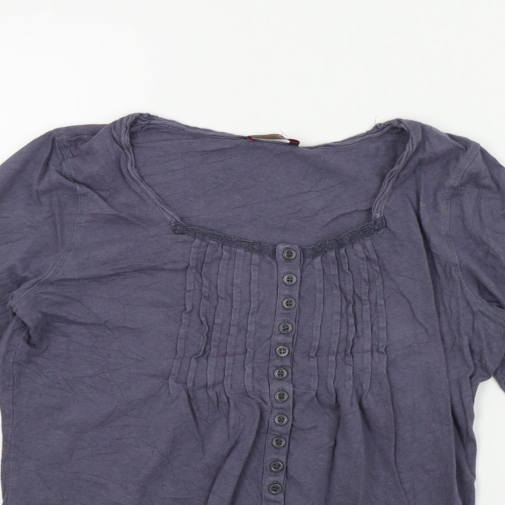 Womens UK Size 8 wrap Blue Basic T-Shirt