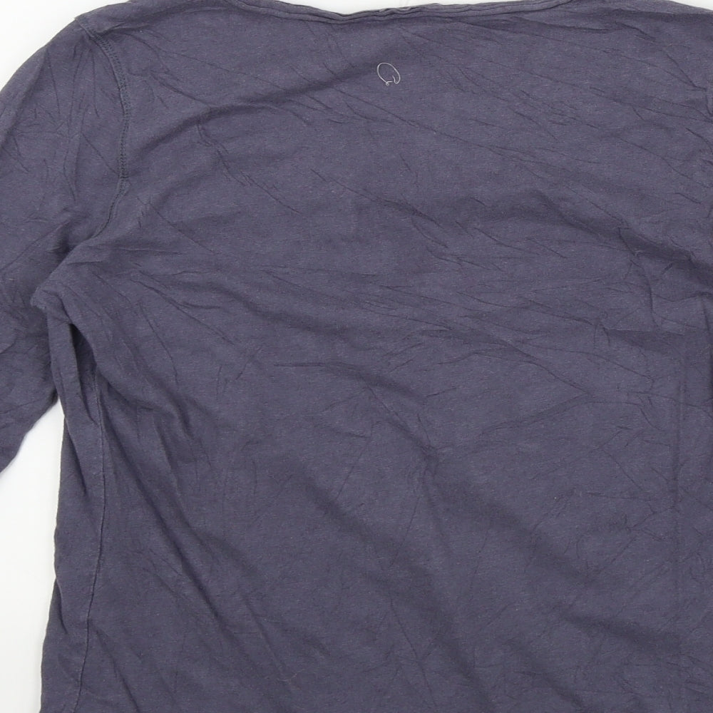 Womens UK Size 8 wrap Blue Basic T-Shirt