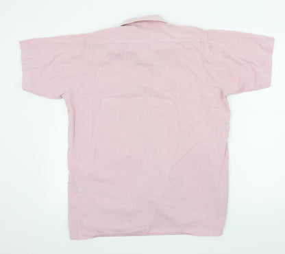 Mens UK Size M jonelle Pink  Button-Up Short Sleeve Casual Shirt
