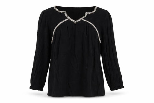 Womens UK Size 8 F&F Black Basic Blouse