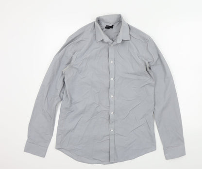 Taylor & Wright Mens Grey Colourblock   Button-Up Size S