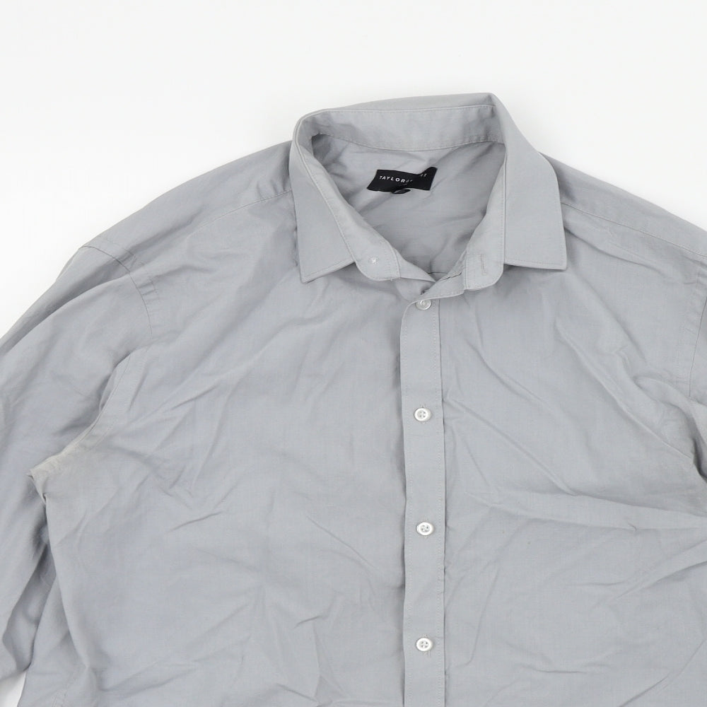 Taylor & Wright Mens Grey Colourblock   Button-Up Size S
