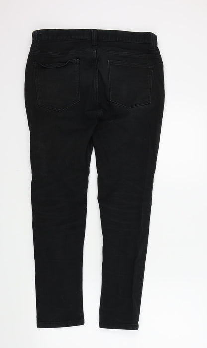 Denim & Co. Womens Black   Straight Jeans Size 32 L27 in