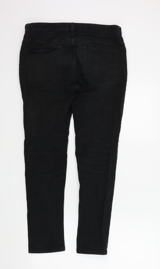 Denim & Co. Womens Black   Straight Jeans Size 32 L27 in