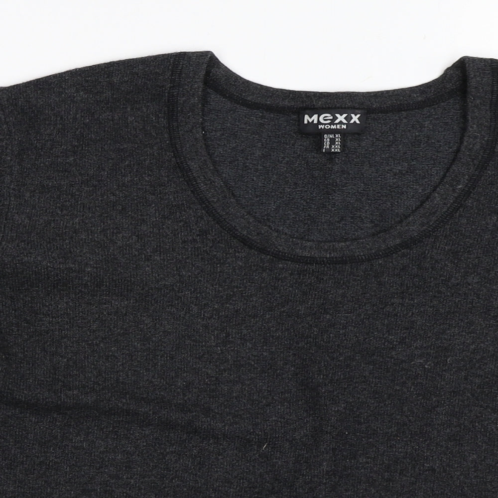 Close-up detail of Mexx women’s grey jumper, size XL