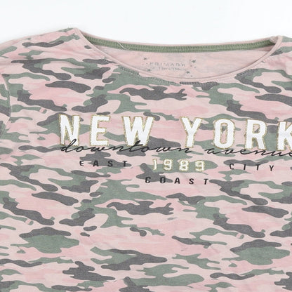 Primark Girls Pink Camouflage  Basic T-Shirt Size 12-13 Years