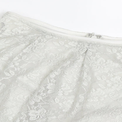 Miss Selfridge Womens Grey  Lace Skater Skirt Size 10