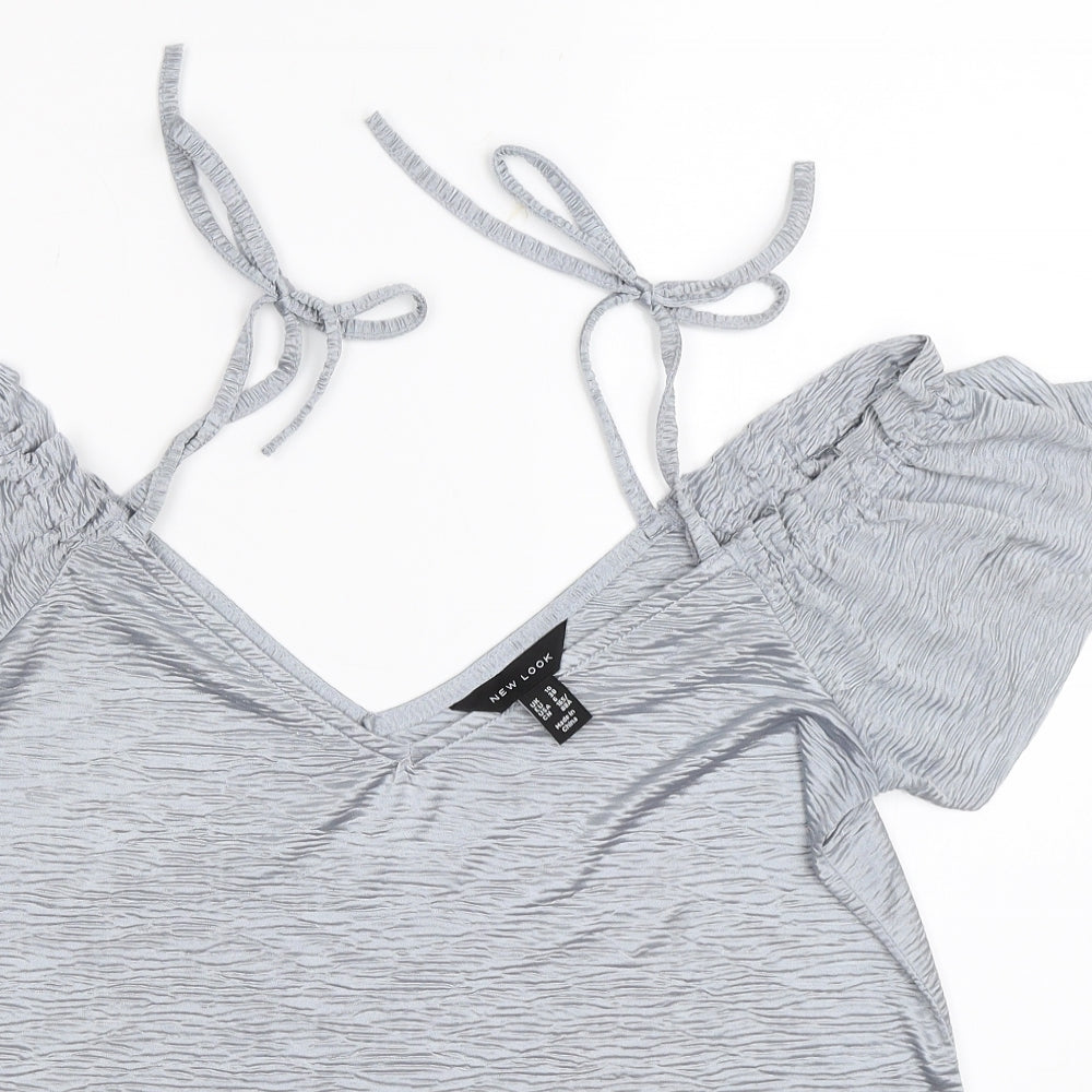New Look Womens Silver   Basic Blouse Size 10