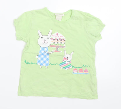 H&M Girls Green   Basic T-Shirt Size 12-18 Months