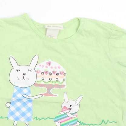 H&M Girls Green   Basic T-Shirt Size 12-18 Months