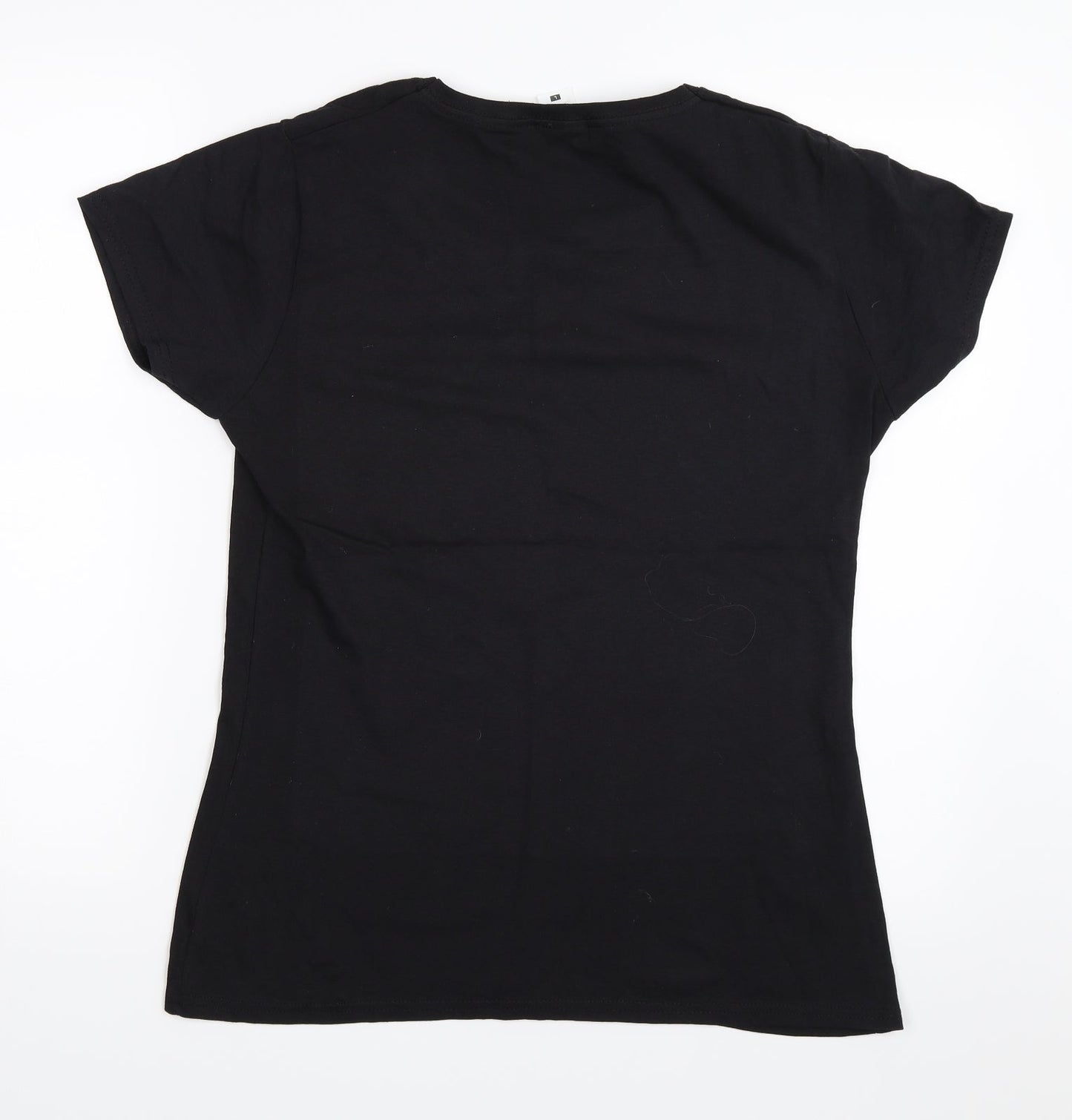 Womens UK Size L Fruit of the Loom Black Basic T-Shirt