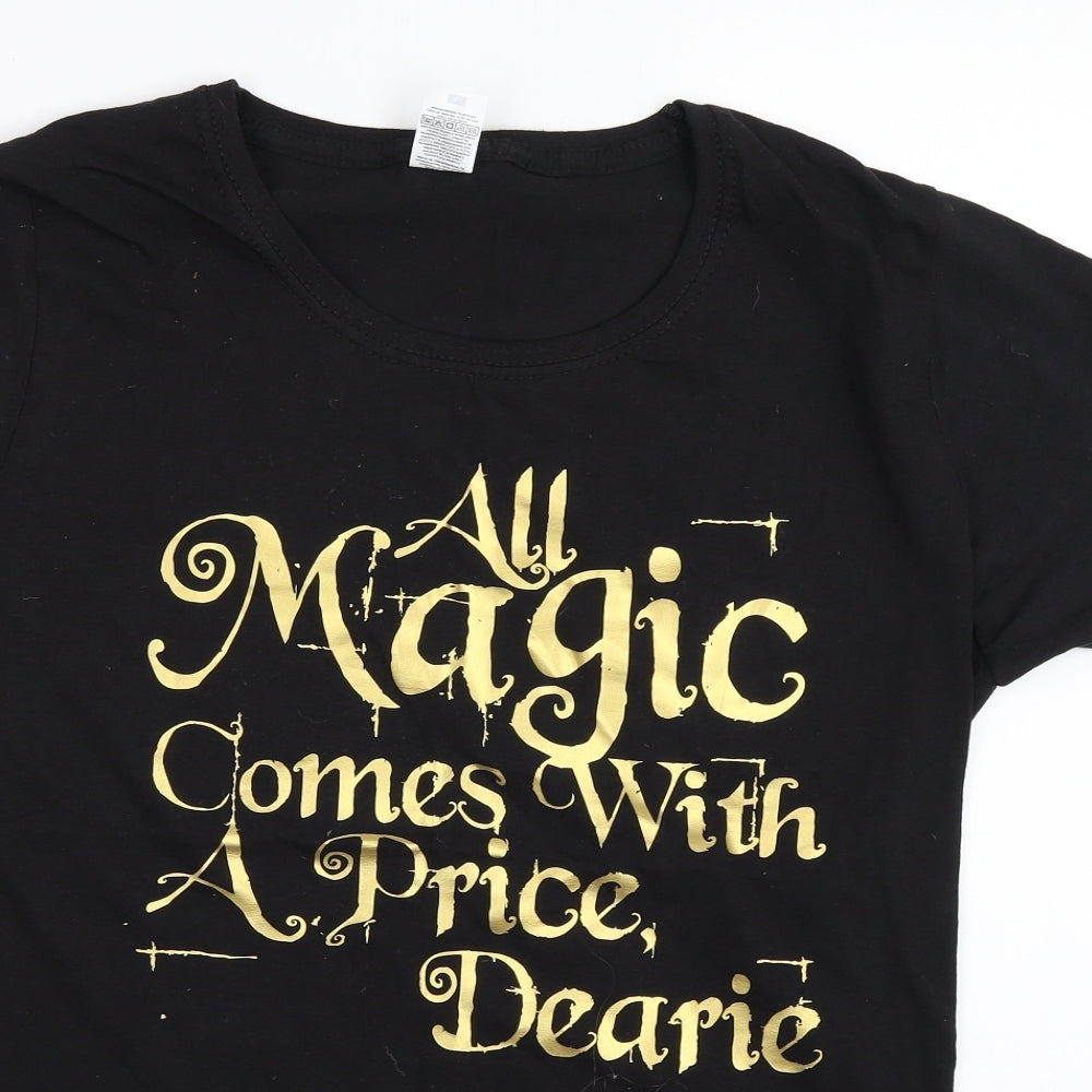 Womens UK Size L Fruit of the Loom Black Basic T-Shirt