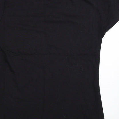 Womens UK Size L Fruit of the Loom Black Basic T-Shirt
