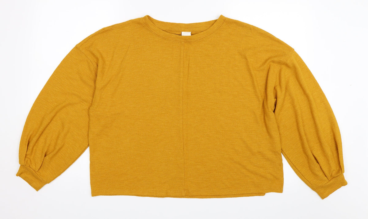 Additional front view of H&M women’s yellow jumper, size M