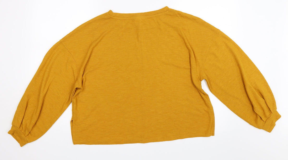Back view of H&M women’s yellow jumper, size M