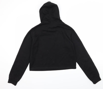Back view of Fluid women’s black jersey pullover hoodie, size UK 14