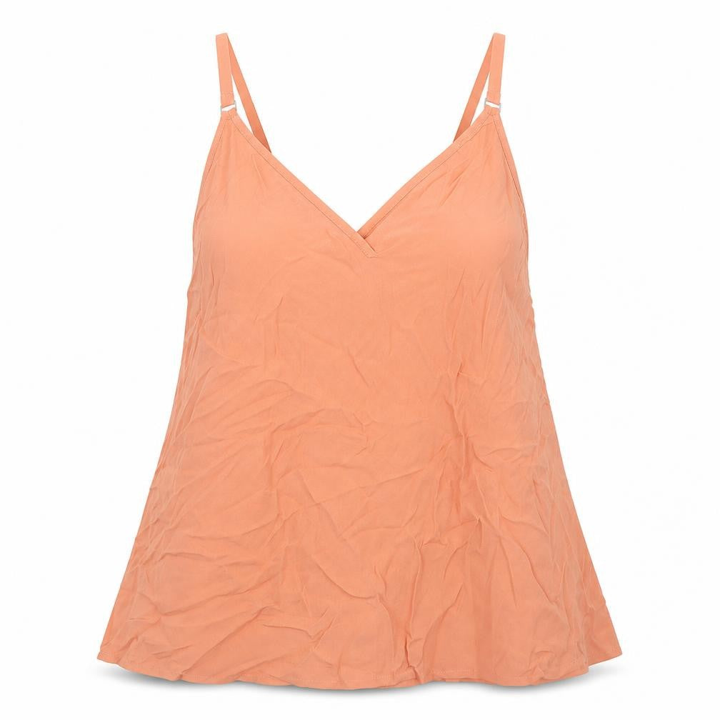Front view of New Look women’s orange camisole tank, size UK 14