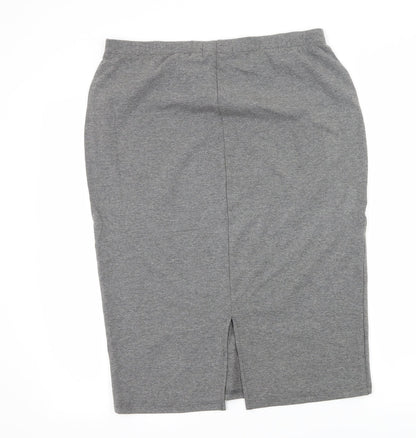 Just Fab Womens Grey  Jersey Straight & Pencil Skirt Size XL