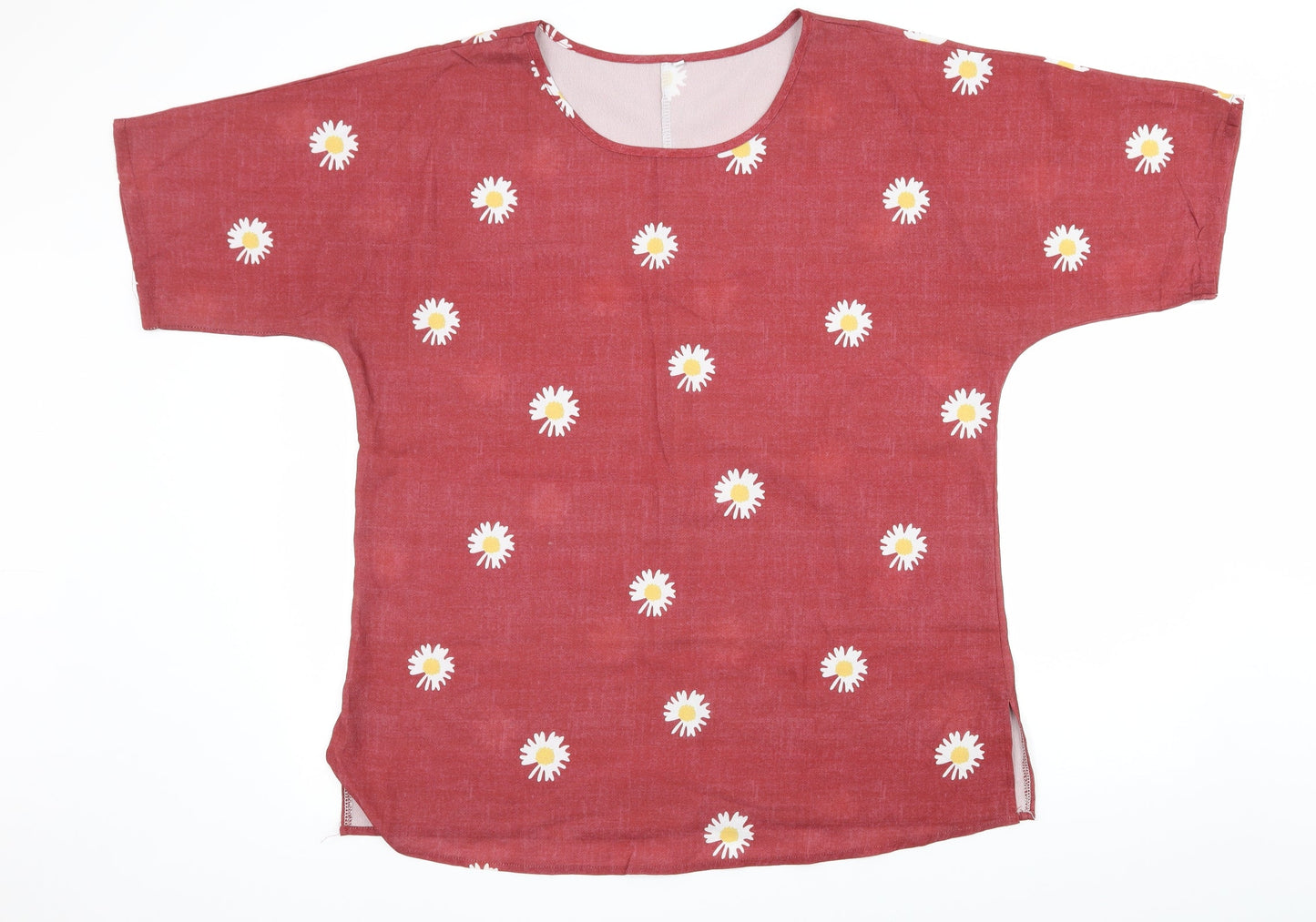 Womens UK Size XL Preworn Red Basic T-Shirt