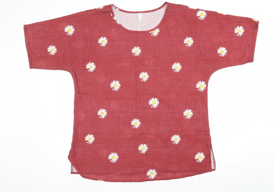 Womens UK Size XL Preworn Red Basic T-Shirt