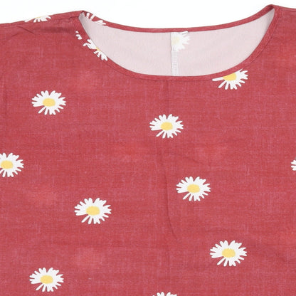 Womens UK Size XL Preworn Red Basic T-Shirt