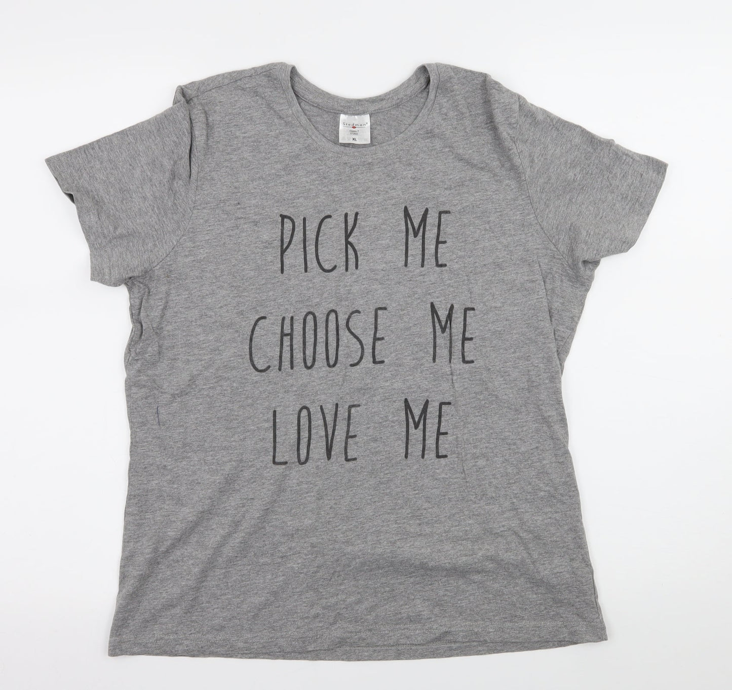Womens UK Size XL Stedman Grey Basic T-Shirt