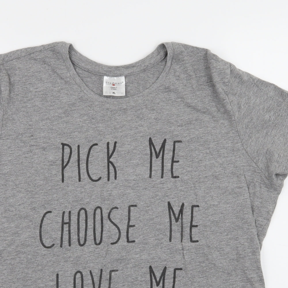 Womens UK Size XL Stedman Grey Basic T-Shirt