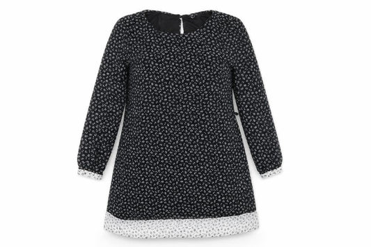 Front view of Atmosphere women’s black chiffon a-line, size UK 16