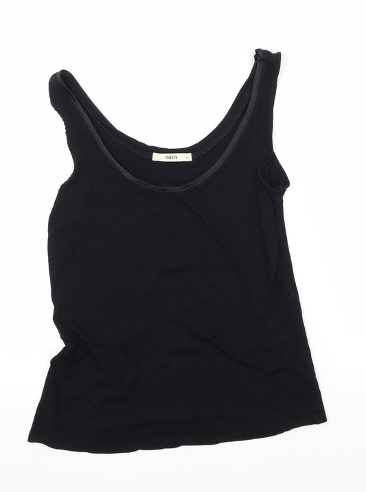 Womens UK Size M Oasis Black Basic Tank