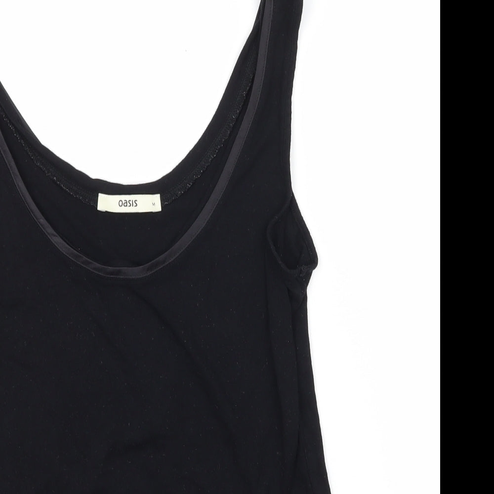 Womens UK Size M Oasis Black Basic Tank