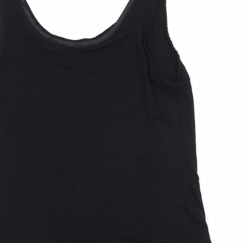 Womens UK Size M Oasis Black Basic Tank